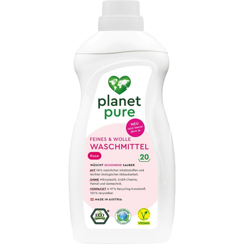 Planet Pure Waschmittel Feines & Wolle Rose 20 Wl - Produktbild