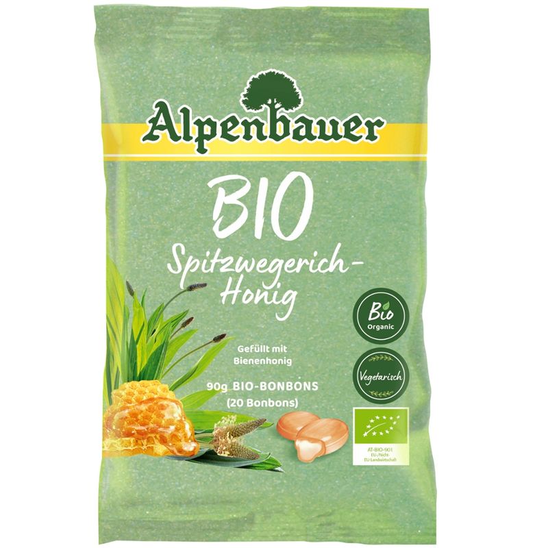 Alpenbauer  Bio Spitzwegerich Bonbons mit Honigfüllung - Produktbild