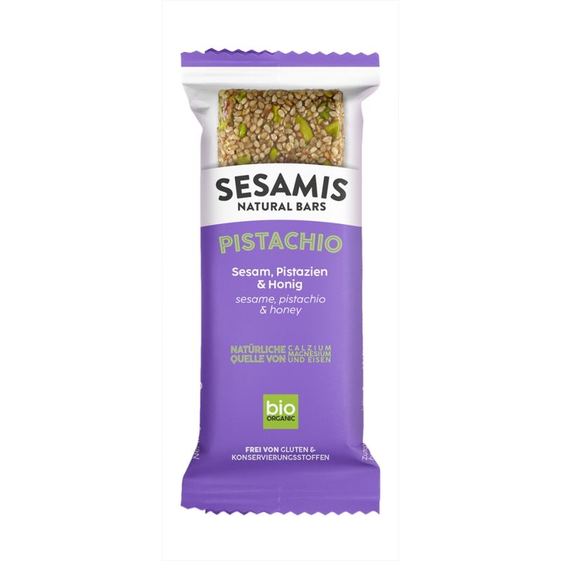 SESAMIS NATURAL BARS SESAMIS PISTACHIO 34g BIO - Produktbild