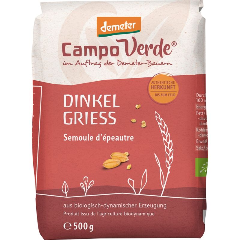 Campo Verde CV demeter Dinkelgrieß 500g - Produktbild