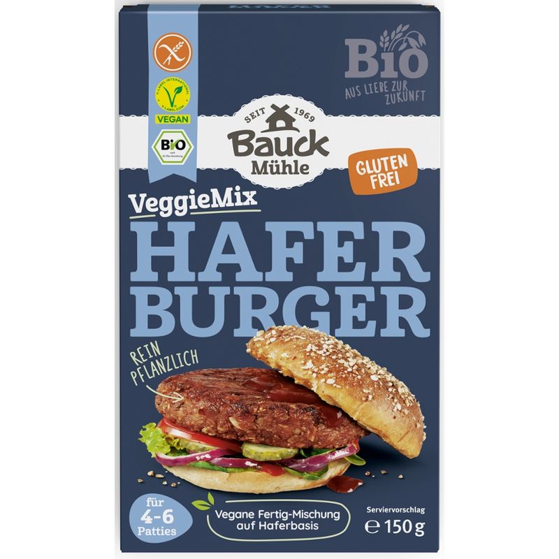 Bauck Mühle Hafer BBQ Burger Bio gf - Produktbild