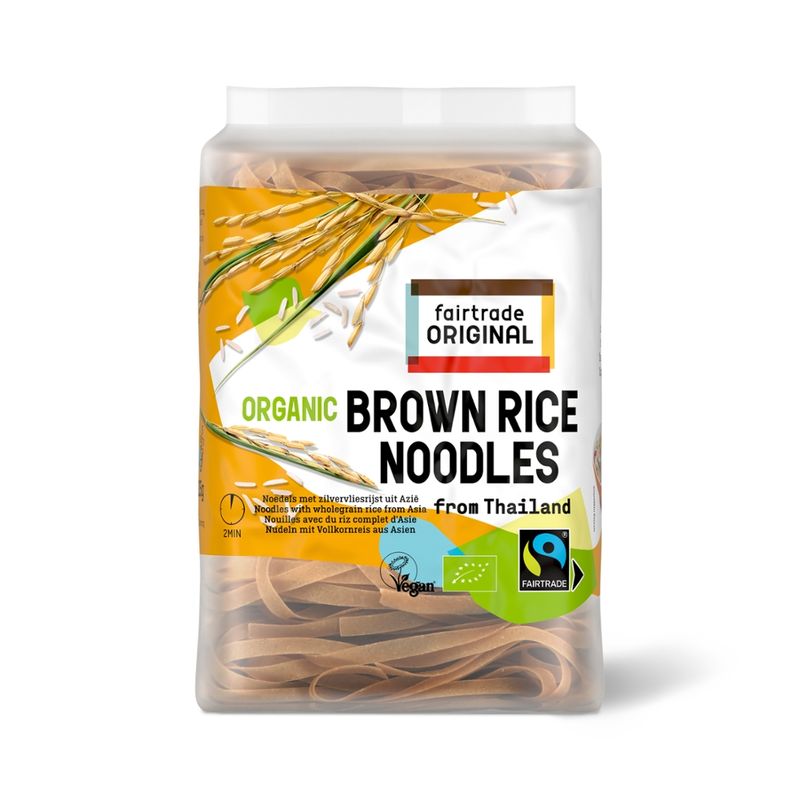 Fairtrade Original Biologische Nudeln mit Vollkornreis, aus Nam Om, Thailand. Fair gehandelt, 225g - Produktbild