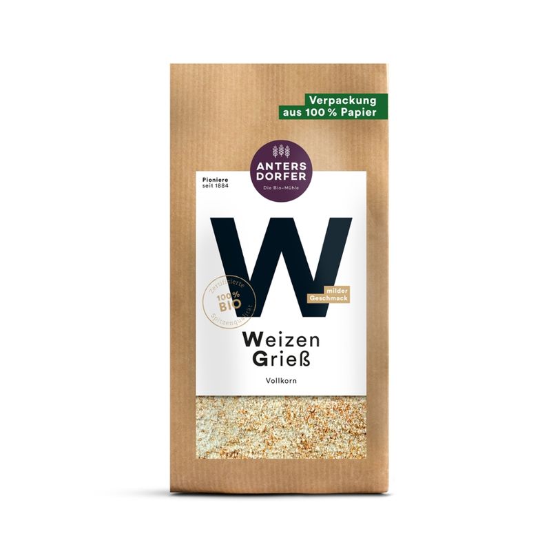 Antersdorfer - Die Bio-Mühle Bio Weizen Grieß (Vollkorn) - Produktbild