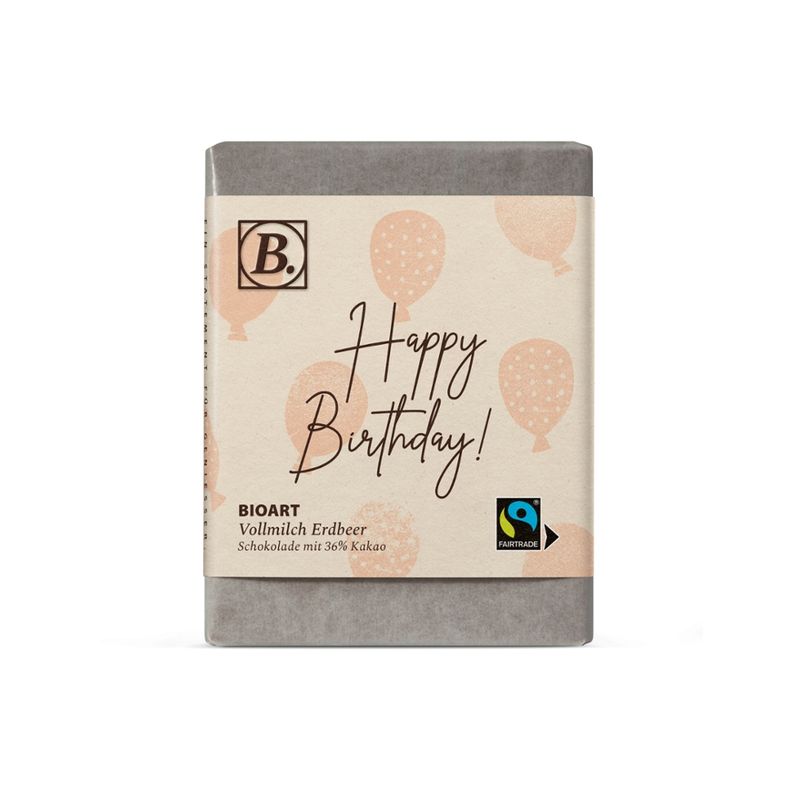 BioArt AG B. Schokolade Happy Birthday 70g bio, FT-Cert. - Produktbild
