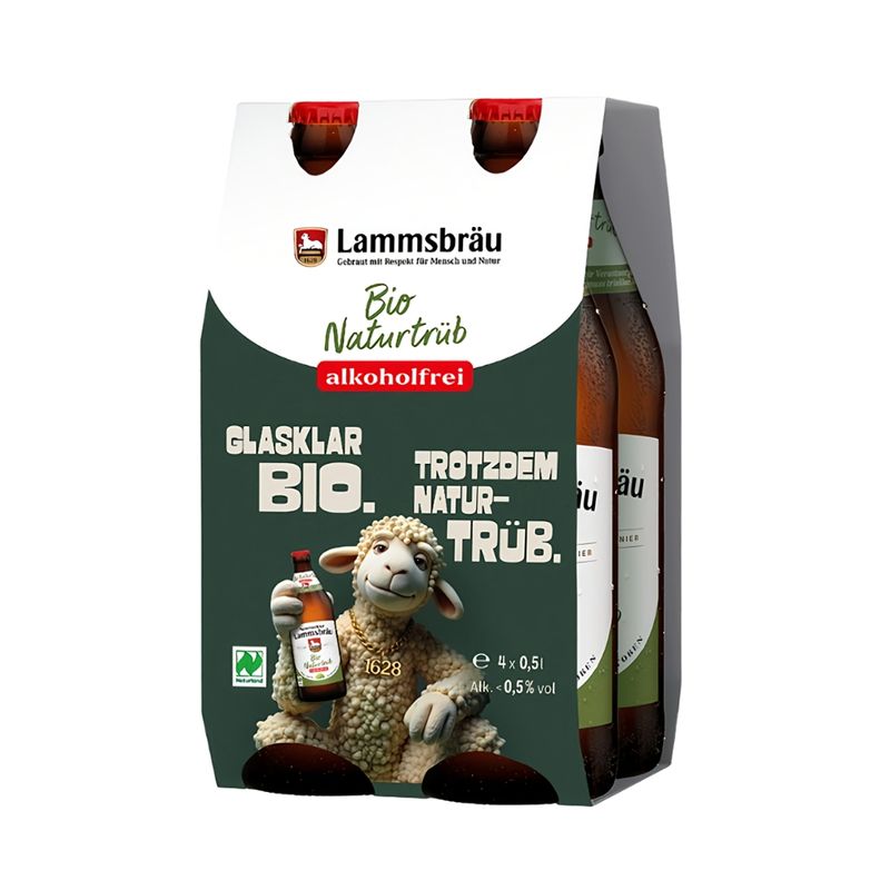 Neumarkter Lammsbräu Neumarkter Lammsbräu Bio Naturtrüb alkoholfrei 4x0,5l - Produktbild