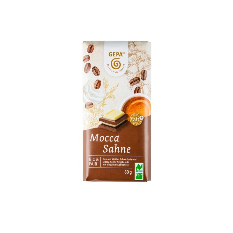 GEPA - The Fair Trade Company Bio Mocca Sahne Schokolade mit Weißer  Schokolade - Produktbild