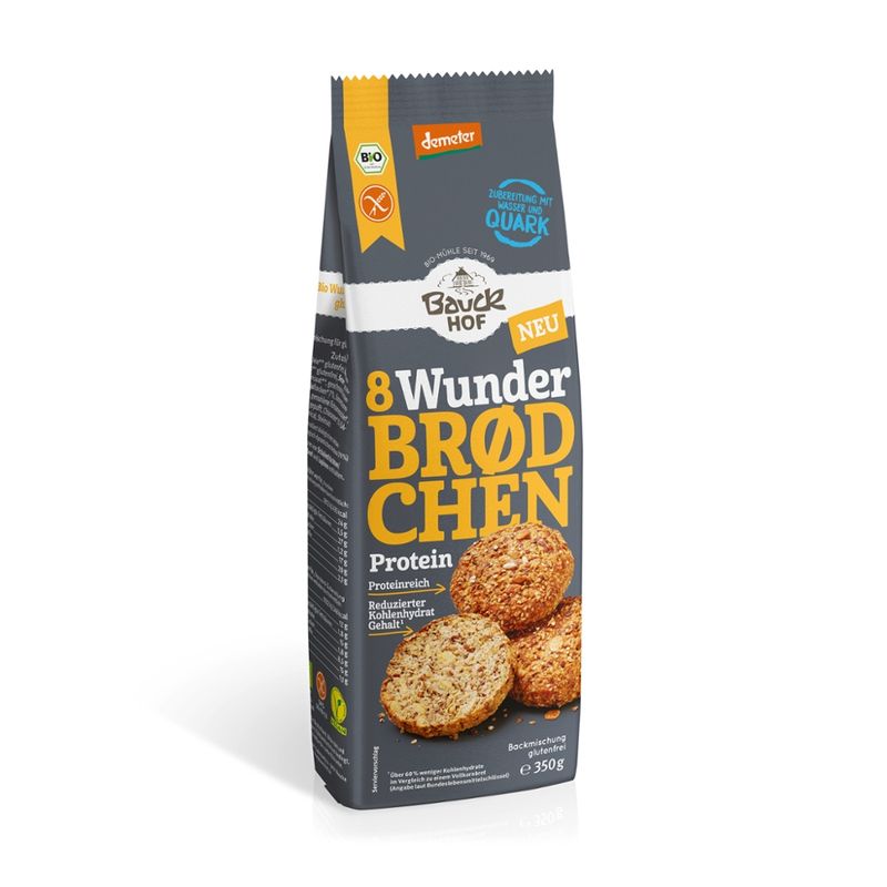 Bauck Mühle Wunderbrödchen Protein 350g Demeter gf - Produktbild
