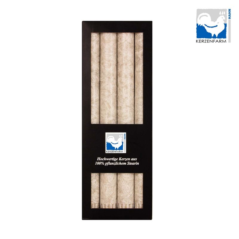Kerzenfarm Hahn Stearin-Stabkerze, 4 Stück, taupe, 22x250mm - Produktbild