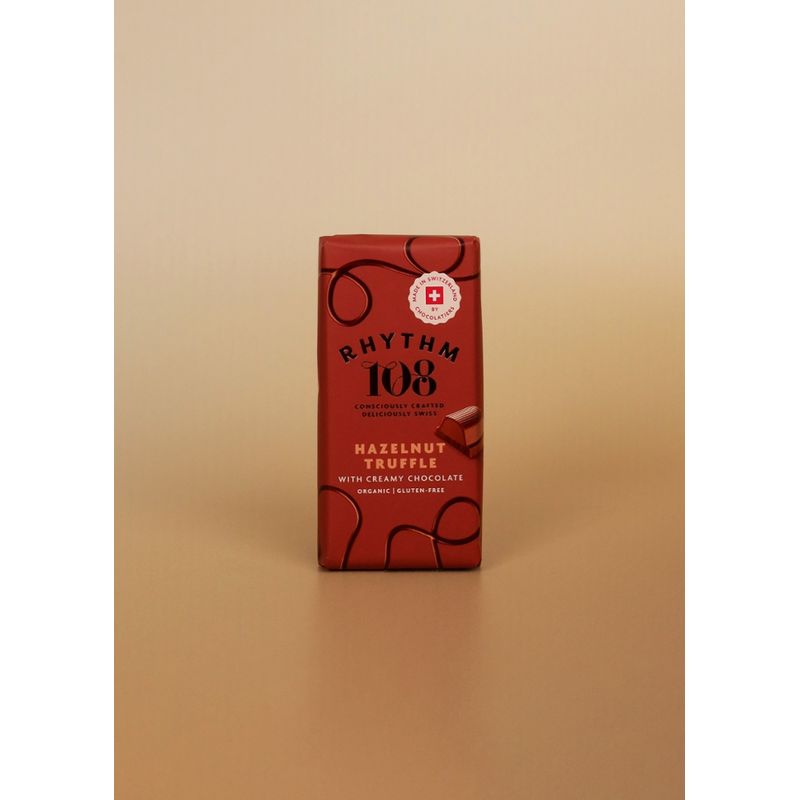 Rhythm 108 Biologische Schokolade mit Haselnusscremefüllung (Minimum 35% Kakao). - Produktbild