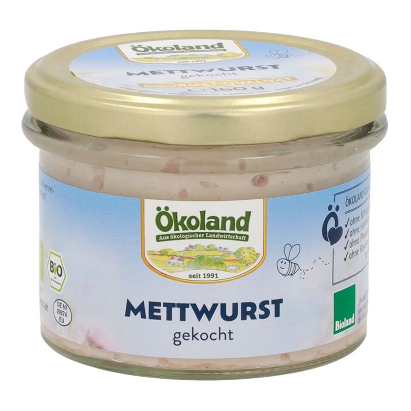 ÖKOLAND Mettwurst gekocht in Gourmet-Qualität - Produktbild