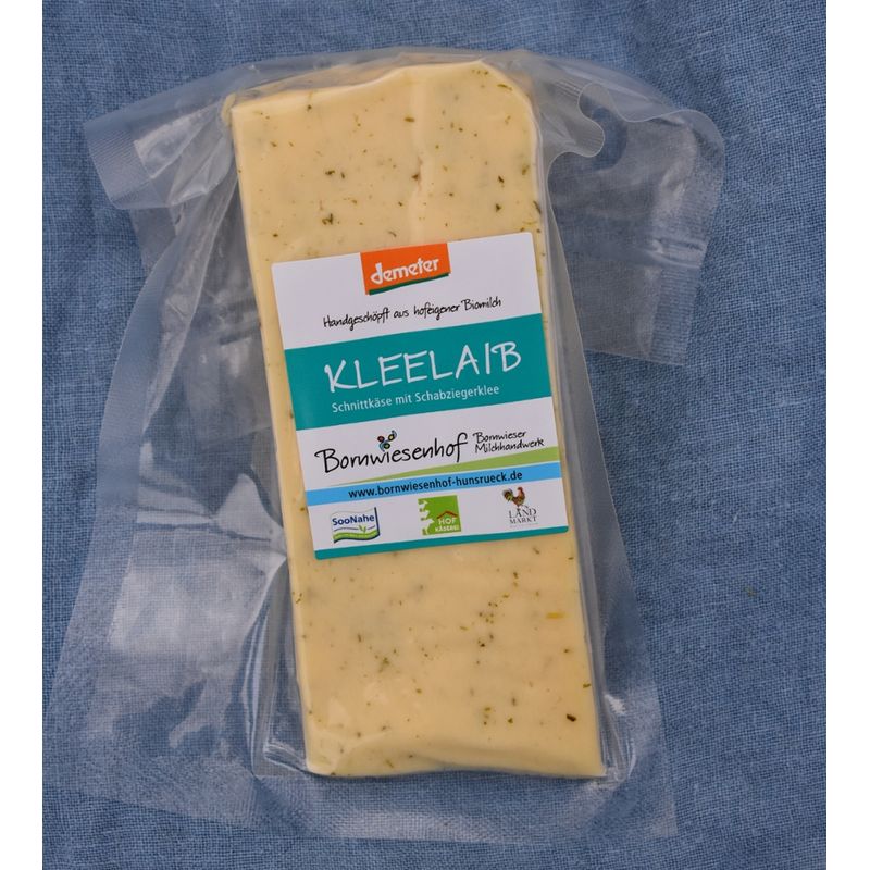 Bornwieser Milchhandwerk Kleelaib, Schnittkäse mit Schabziegerklee, handverschöpft aus hofeigener Milch - Produktbild