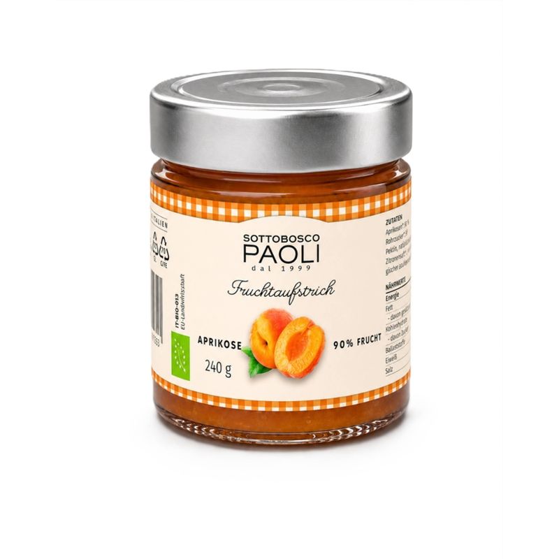 Sottobosco Paoli Fruchtaufstrich Bio Aprikose - Produktbild