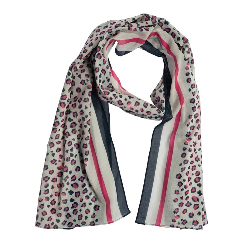 LIVING CRAFTS Tuch leo/blue/pink striped 70x195 cm - Produktbild