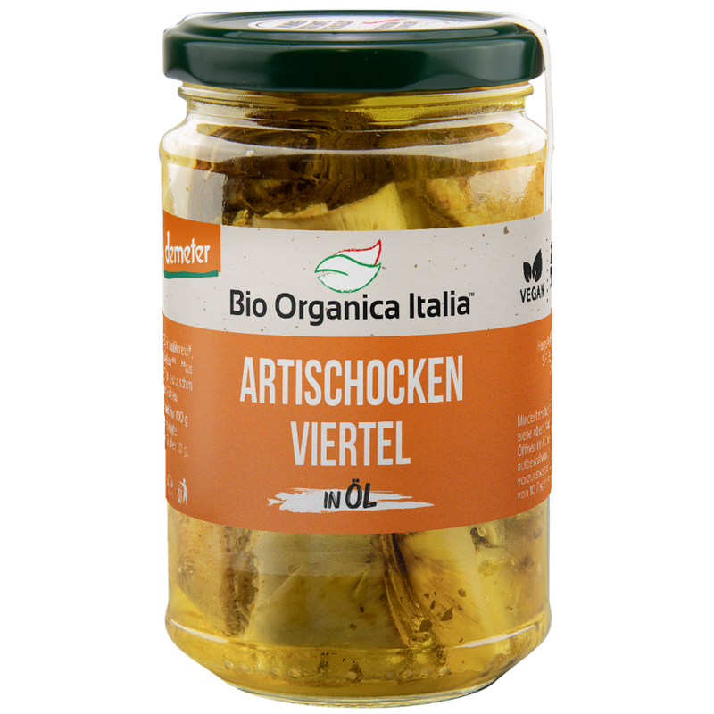 Bio Organica Italia Bio Organica Italia Artischocken Viertel mit Olivenöl nativ extra Demeter 280 g - Produktbild
