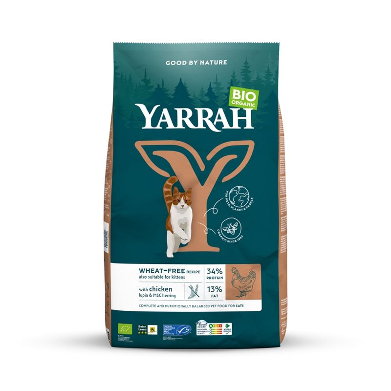 Yarrah Organic Petfood Yarrah Bio Katze Trockenfutter weizenfrei Huhn & Fisch (MSC) – auch für Kätzch - Produktbild