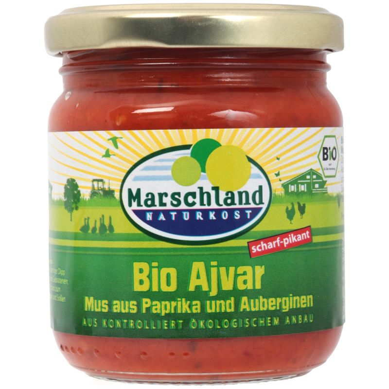 Marschland  Bio-Ajvar Hot 210 ml Gl. MARSCHLAND - Produktbild