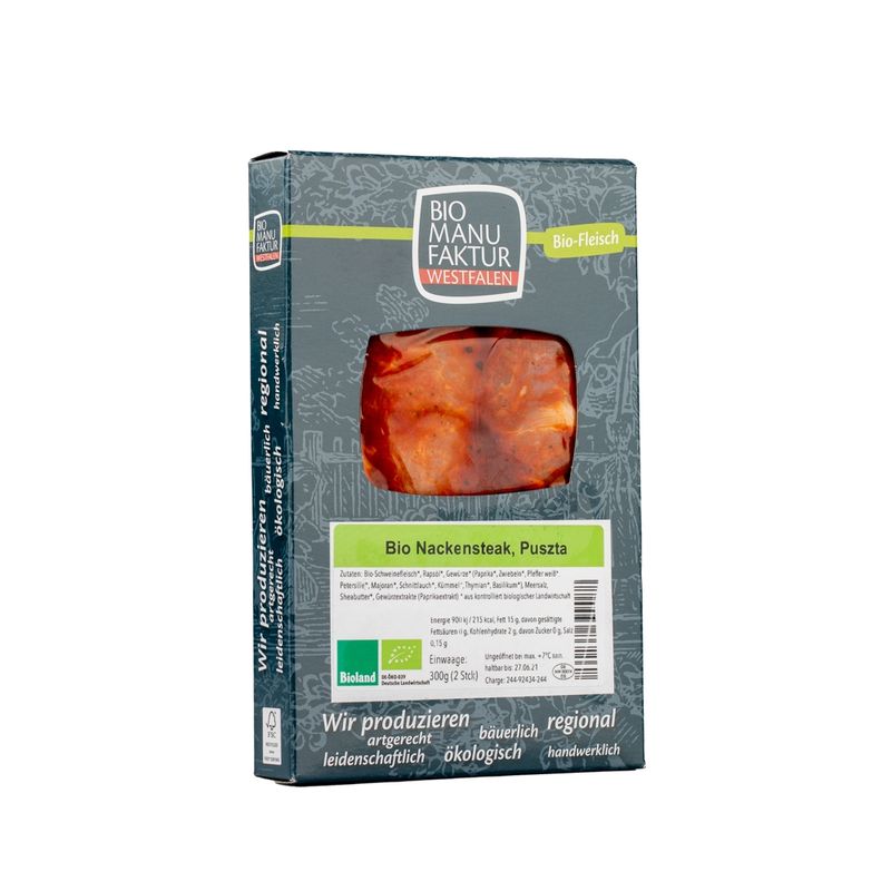Bio-Manufaktur-Westfalen Bio-Nackensteak Mariniert - Produktbild