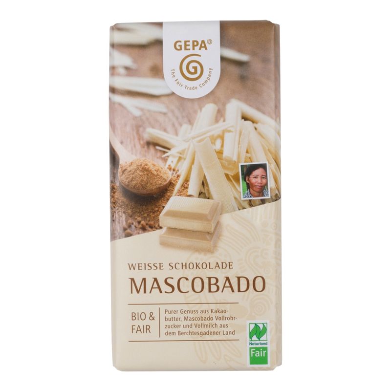 GEPA - The Fair Trade Company Weisse Mascobado Bio Schokolade - Produktbild