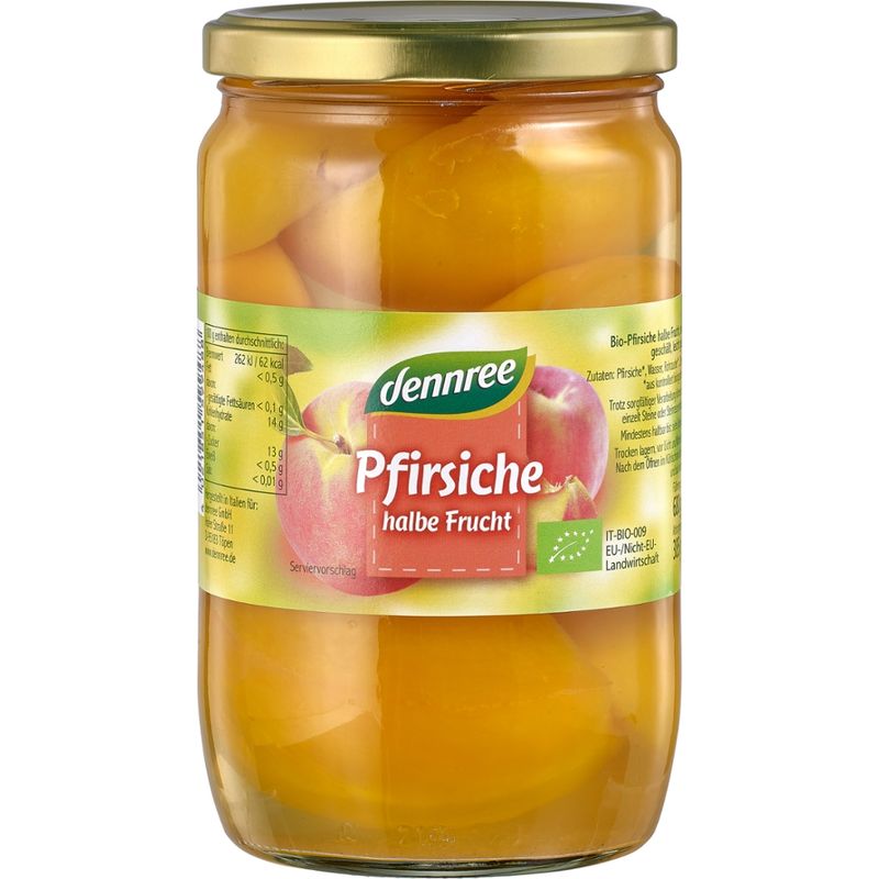 dennree Pfirsiche, halbe Frucht - Produktbild