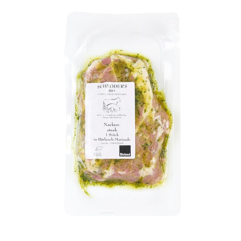 Schröder's Bio Fleisch- und Wurstwaren Nackensteak Bärlauch 180 g - Produktbild