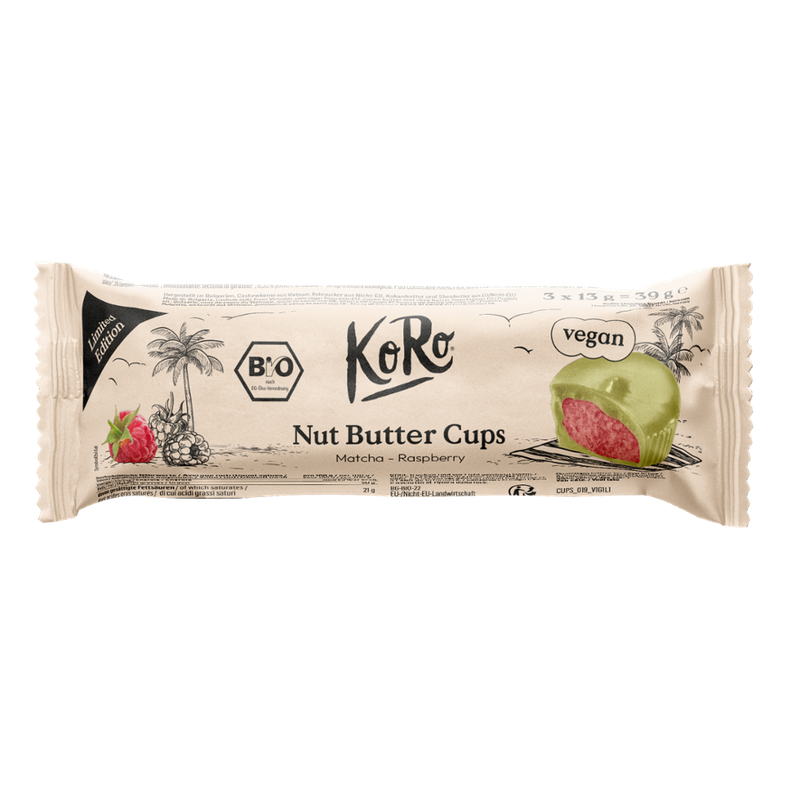 KoRo Handels GmbH Summer Limited Edition Bio Nut Butter Cups Matcha-Raspberry 3 x 13 g - Produktbild