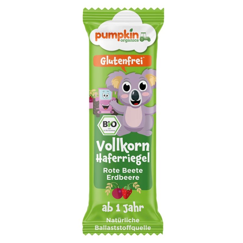 Pumpkin Organics Bio Vollkorn Haferriegel Rote Beete Erdbeere - Produktbild