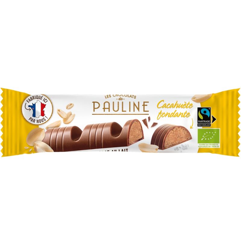LES CHOCOLATS DE PAULINE Milk chocolate bar filled with peanuts and sea salt - Produktbild