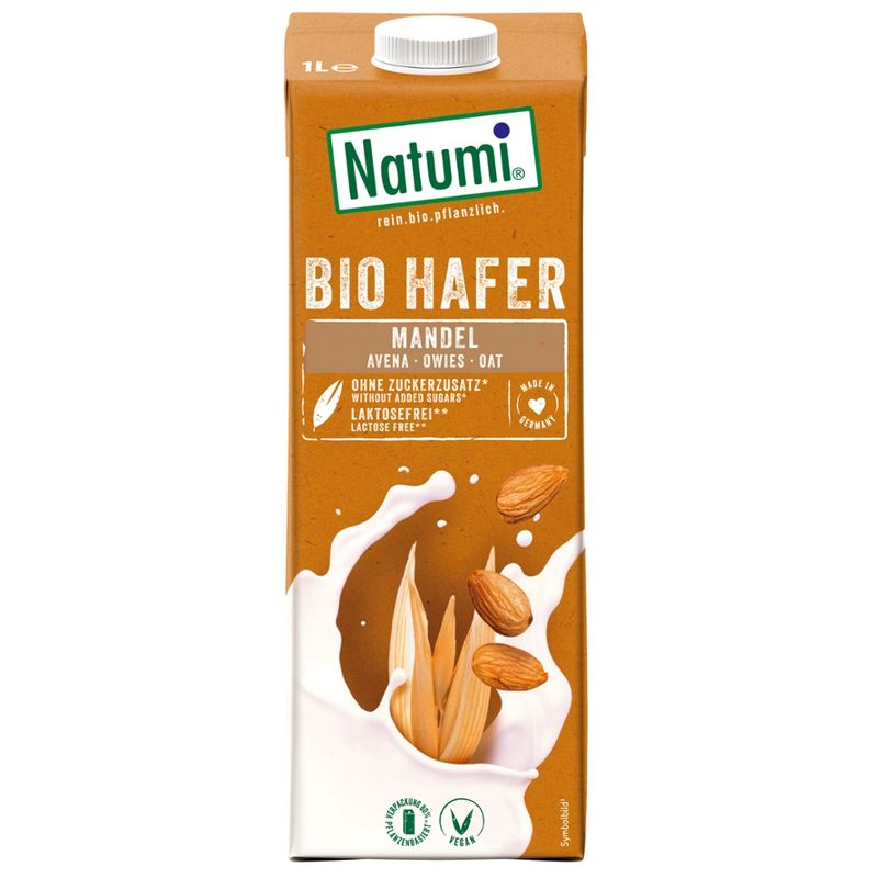 Natumi Getränk aus Hafer mit Mandeln, aus biologischer Landwirtschaft, ultrahocherhitzt - Produktbild