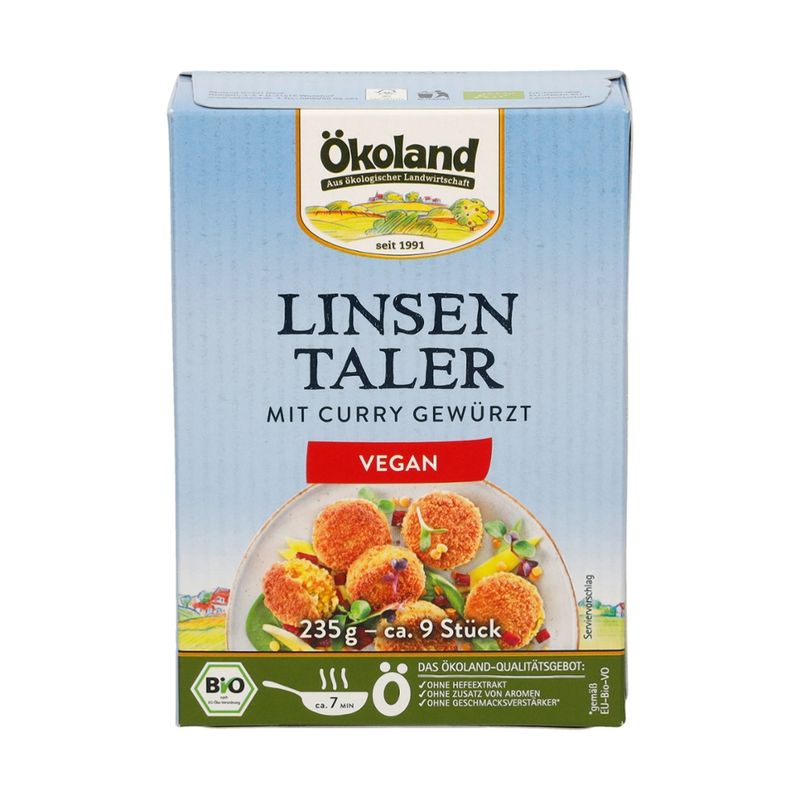 ÖKOLAND Linsen-Taler mit Curry gewürzt - Produktbild