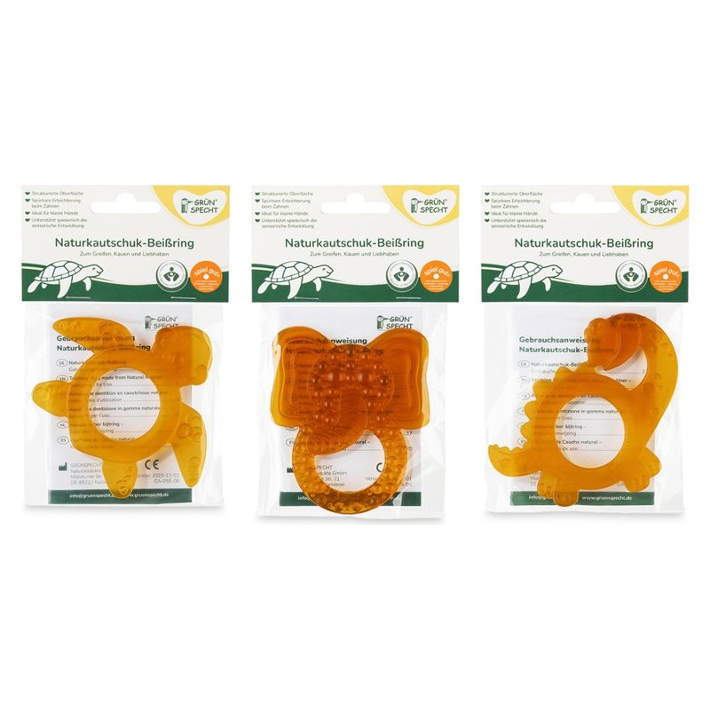 GRÜNSPECHT Naturprodukte Naturkautschuk-Beißring sortiert - Produktbild