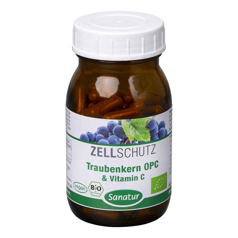 Sanatur Traubenkern OPC & Vitamin C, Bio, 90 Kapseln - Produktbild