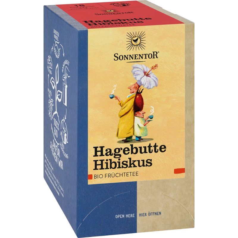 Sonnentor Hagebutte-Hibiskus Tee, Doppelkammerbeutel - Produktbild