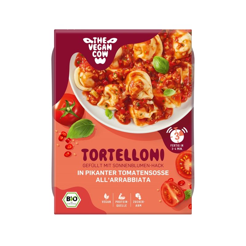 THE VEGAN COW Tortelloni in pikanter Tomatensosse all’arrabbiata - Produktbild