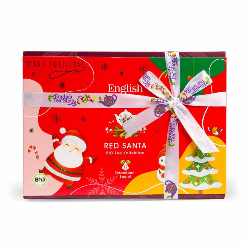 English Tea Shop ETS - Teegeschenk mit Schleife "Red Santa Christmas", BIO, 12 Pyramiden-Beutel - Produktbild