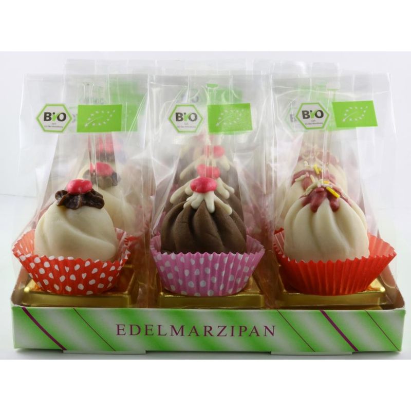 Funsch Marzipan BIO Cupcake weiß mit Herz - Produktbild