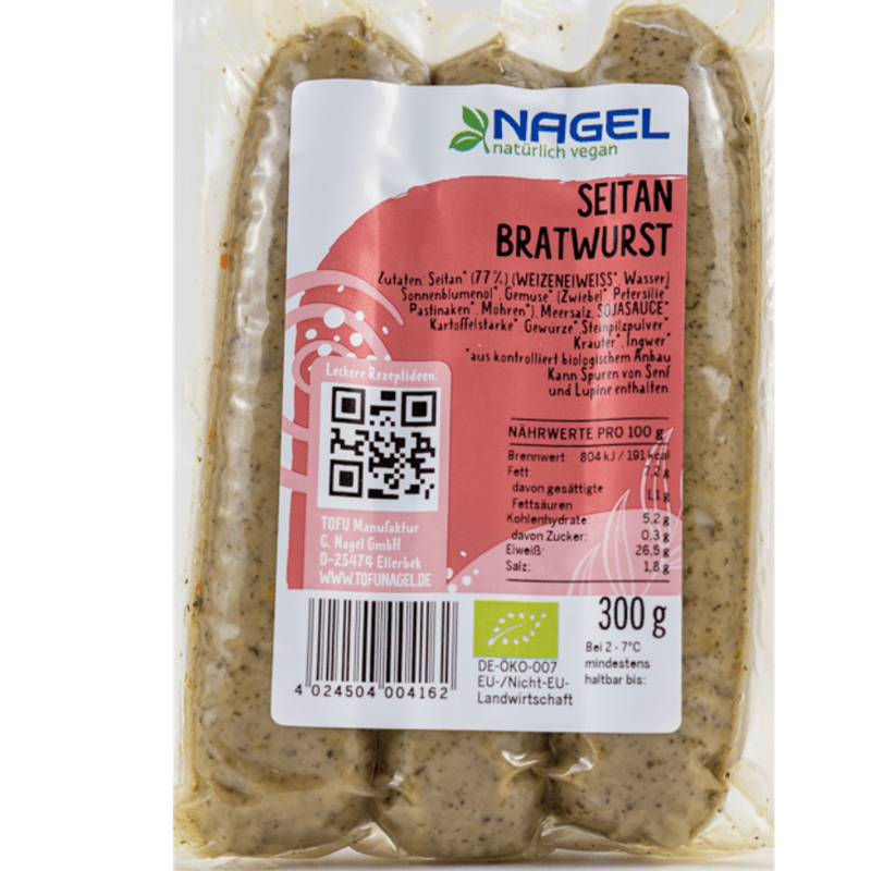 NAGEL Seitan Bratwurst 300g (3 Stk.) - Produktbild