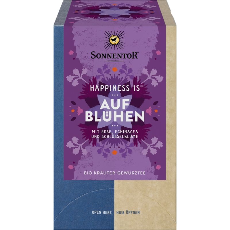Sonnentor Aufblühen Tee Happiness is®, Doppelkammerbeutel - Produktbild