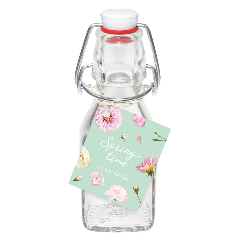 Dosen-Zentrale Züchner 125 ml Bügelflasche vierkant Swing Bott mit montiertem Bügelverschluss inkl. Anhänger "Springtime mint" mit EAN-Auszeichnung - Produktbild