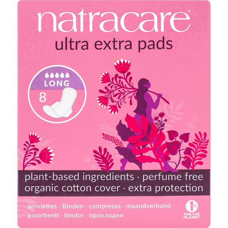 Natracare Binde Ultra Extra Long mit Flügeln 8 St - Produktbild