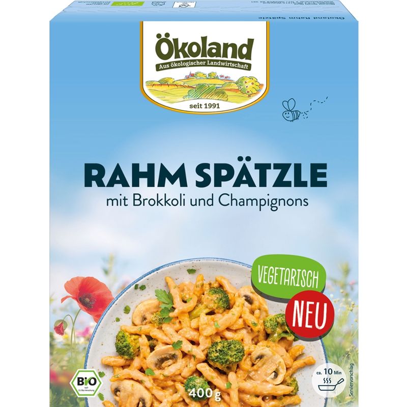 ÖKOLAND Rahm Spätzle mit Brokkoli und Champignons - Produktbild