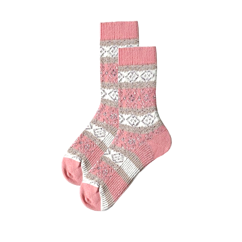 LIVING CRAFTS 1401 Hyggesocke salmon/beige 40-42 - Produktbild