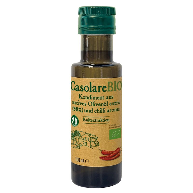 CasolareBio Kondiment aus natives Olivenoel extra und Chilli Aroma 100ml - Produktbild