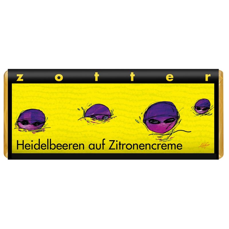 Zotter Schokolade Heidelbeeren auf Zitronencreme - Produktbild