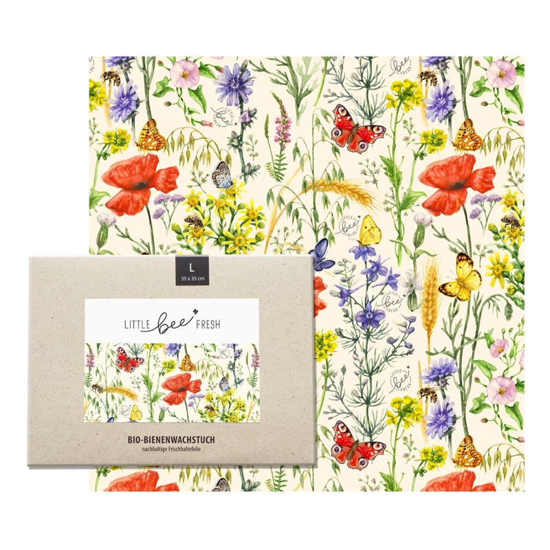 little bee fresh Bio-Bienenwachstuch „L“ – 35x35 cm - Bienentraum - Produktbild