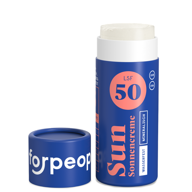 4peoplewhocare Sun - Feste Mini-Sonnencreme mit LSF 50  - plastikfrei verpackt - Produktbild