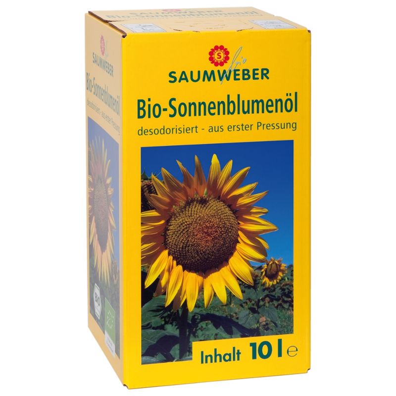Saumweber Bio Bio-Sonnenblumenöl 'Bag in Box' 10 ltr Box  DE-ÖKO-006 - Herkunft: Nicht-EU-Landwirtschaft/ EU-Landwirtschaft - Produktbild