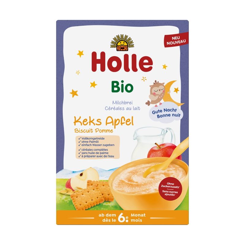 Holle  Bio-Milchbrei Keks Apfel - Produktbild