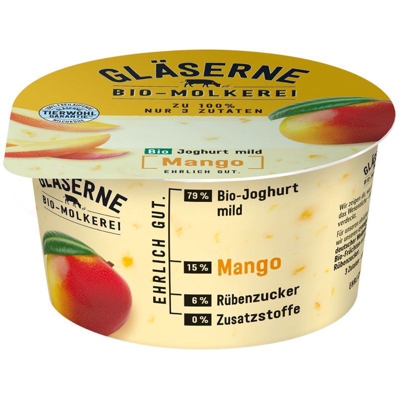 Gläserne Molkerei GM Bio Joghurt Mango 150g - Produktbild