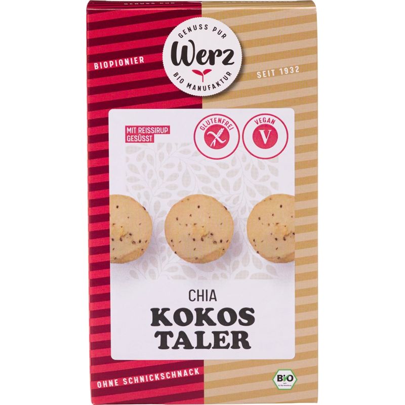Naturkornmühle Werz Chia Kokos Taler, Reis Vollkornkekse, glutenfrei - Produktbild