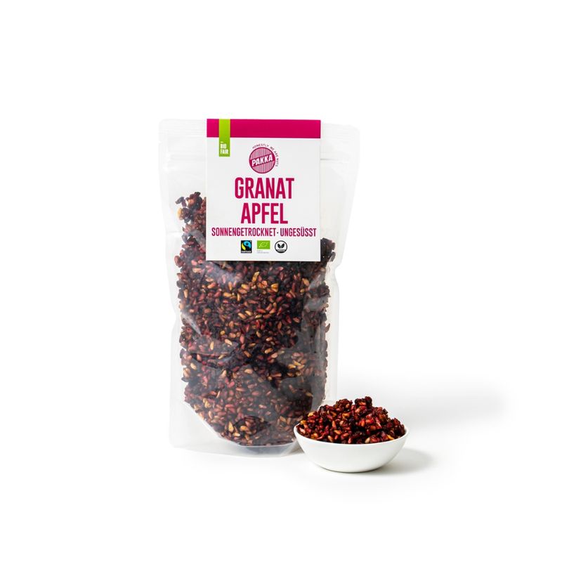 Pakka Granatapfel getrocknet, Bio & Fairtrade, 500g - Produktbild